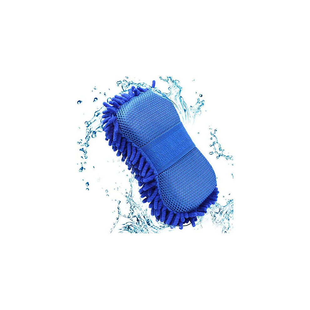 Car Wash Sponge Microfiber Chenille Scratch Absorption With Hand Strap For Car And Truck 9330225419082