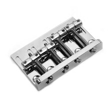 4 String Bass Bridge for Electric Bass Guitar, Adjustable Metal 4 Saddle Replacement with Precise Intonation Control