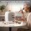 4L Mini Fridge with LED Mirror Portable Cooler Warmer Table Top Bedroom Makeup 4