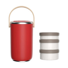 (3) Bentos Lunch Box with Handle Large Capacity Stainless Steel Insulated Food Container with Stackable Compartment