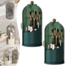 360 Rotating Waterproof Dustproof Toothbrush Holder Wall Mounted Bathroom Organizer Green Set of 2