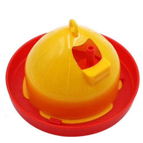 Automatic Chicken Waterer with Easy Refill Design, Bright Yellow Poultry Drinker for Backyard Coop Use 1