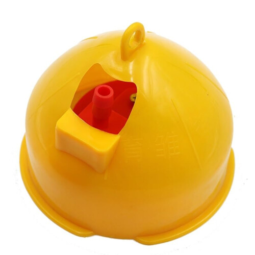 Automatic Chicken Waterer with Easy Refill Design, Bright Yellow Poultry Drinker for Backyard Coop Use 2