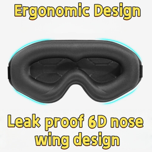 Μάσκα ύπνου με 3D περίγραμμα, αδιάβροχη: Αναπνέουσα και χωρίς πίεση στα μάτια- 1