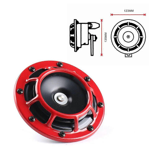 Κόκκινο/Μαύρο Hella Super Loud Ηλεκτρικό Κόρνα Blast Tone Air Kit 12V 115DB Για Μοτοσικλέτα Αυ 2