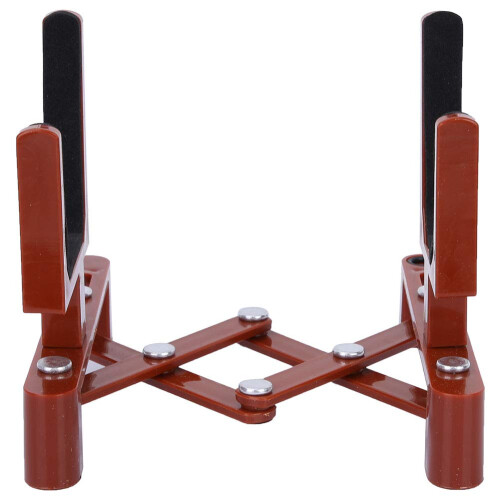 Red Violin Stand with Built‑in Bow Holder, Stable Support, Compact Foldable Design for Travel 1