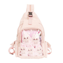 (Pink) Itabag Slings Backpack Shoulder Bag Travel Hiking Chest Bag Daypack Anime Display Bag Slings Bag for Party Shopping White
