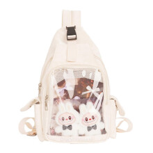 (White) Itabag Slings Backpack Shoulder Bag Travel Hiking Chest Bag Daypack Anime Display Bag Slings Bag for Party Shopping White