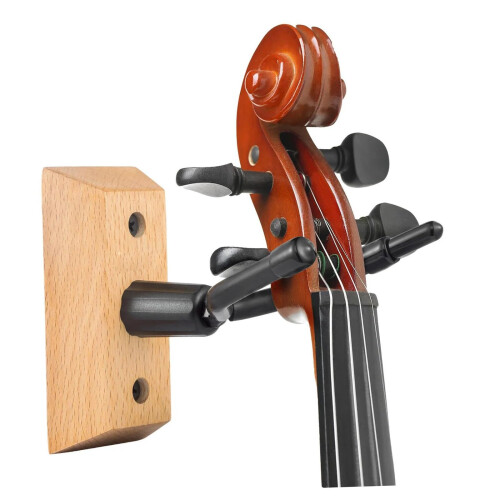Violin Wall Mount Hanger with Durable Wooden Base, Secure SpaceSaving Storage for Home and Studio
