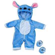 (Stitch) Cute Doll Stitch Flamingo Unicorn Giraffe Dinosaur Outfits Overalls For New Born Baby Dolls Girls Birthday
