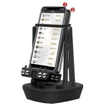 (USB, Black) Mobile Phone Pedometer Desk Walking Swing Shaker Mobile Phone Stand Holder Pedometer Brush Stepper Artifact-Good