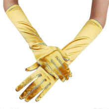 (Yellow) Satin Long Gloves, Womens Opera Comfy Soft Silky Evening Party Prom Hand