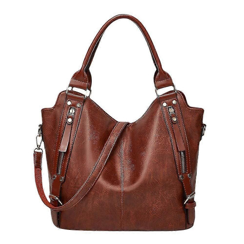 (Dark Brown) Women Vintage Leather Shoulder Bag