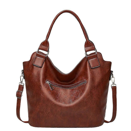 (Dark Brown) Women Vintage Leather Shoulder Bag 1