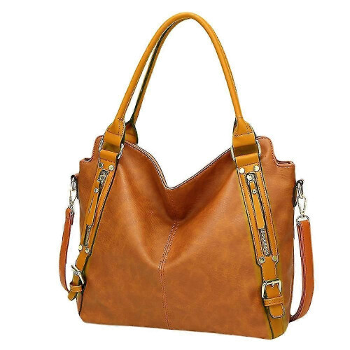 (Brown) Women Vintage Leather Shoulder Bag 1