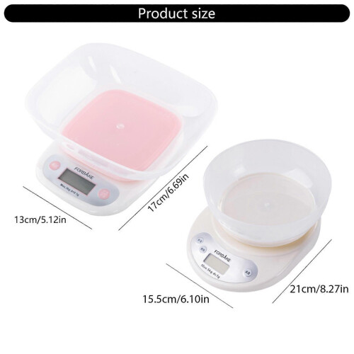 (Pink) Portable Electronic Kitchen Scale Weighing Scale Feature Large LCD Display And Auto Close Function For Home Cooks  White 2