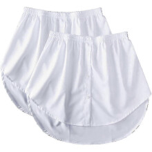 (XXXXXL, White) 2 Pack Women's Shirt Extensions, Mini Skirt, Blouse Skirt, Petticoat Extender Fake Top Hem Shirt Mini Underskirt-Good
