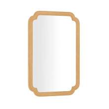 Rectangular Wall Mirror with Wood Frame, 90x60 cm