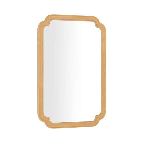 Rectangular Wall Mirror with Wood Frame, 90x60 cm