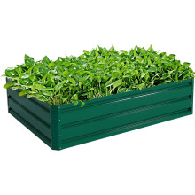 Jardinière surélevée en acier pour légumes, herbes et fleurs 120 x 90 x 30,5 cm