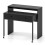Bureau d'ordinateur extensible avec 2 tiroirs et roulettes, noir 1