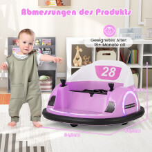 Auto-tamponneuse électrique pour enfants avec lumières LED, rose