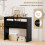 Bureau d'ordinateur extensible avec 2 tiroirs et roulettes, noir 3
