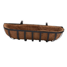 Hanging Planter Basket with Coconut Fiber, Wall Mounted Iron Frame for Balcony and Garden Decor