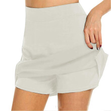 (L, Creamy-white) Anti-chafing Active Skorts Super Soft Comfortable Women's Athletic Lightweight Skirts With Shorts-Yvan