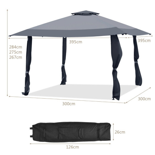 4x4m Event Canopy Tent, Double Roof, Adjustable Heights 1