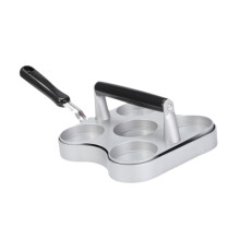 6Grid Double Hole Burger Press for Uniform Meat Shaping and Easy Clean Kitchen Use, Black