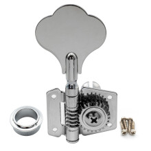 Chrome OpenGear Bass Tuning Peg 24:1 Ratio Clover Button for Ibanez Style Electric Bass Replacement