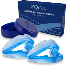 Anti-snoring mouthguards, starter kit (2 pieces), with movable hinges and an open front design for comfortable wear and easy breathing, blue.