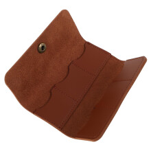 PU Leather Guitar Pick Holder Case 6 Pack Brown Durable Pick Storage Organizer for Acoustic and Electric Guitar