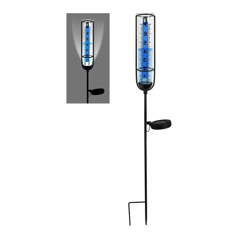 Rain Gauge Metal Construction For Outdoor-With Solar Light 7754003022479