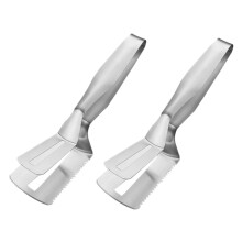 2PCS Stainless Steel Food Tongs Set Heat Resistant Ergonomic Grip for BBQ Grilling and Serving