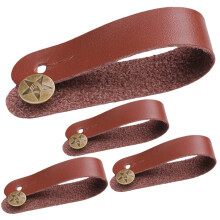4pcs Brown Guitar Headstock Strap Lock and Neck Strap Tie Set for Acoustic and Electric