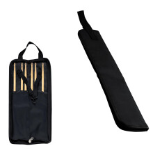Black Drum Stick Bag with Hooks, Thickened Protective Drumstick Holder Case for Drum Mallets