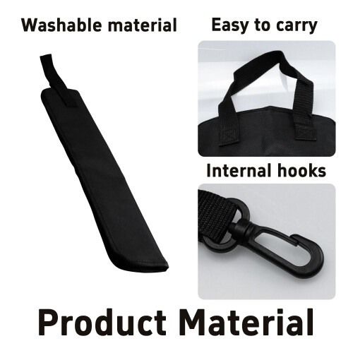 Black Drum Stick Bag with Hooks, Thickened Protective Drumstick Holder Case for Drum Mallets 2