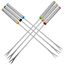 6Pcs Stainless Steel BBQ Forks Set, HeatResistant Grilling Skewers with Ergonomic Grip for Outdoor Use