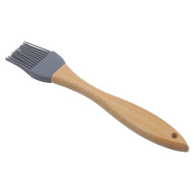 Silicone Basting Brush Wooden Handle Heat Resistant BBQ Brush Dishwasher Safe Cooking Tool