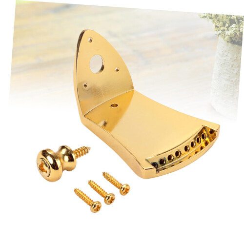 Metal Mandolin Tailpiece with Decorative Triangle Coverplate, Durable Construction, Easy String Replacement 1