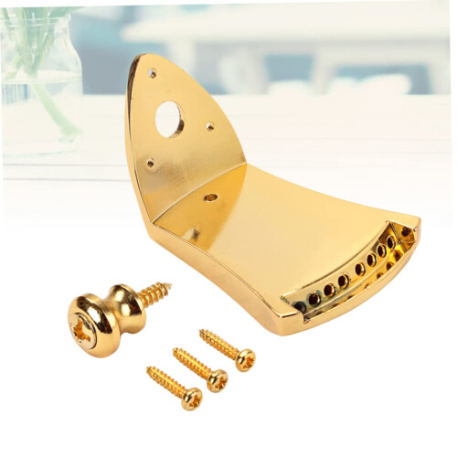 Metal Mandolin Tailpiece with Decorative Triangle Coverplate, Durable Construction, Easy String Replacement 2