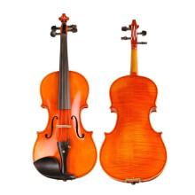 4/4 Student Violin Full Size for Beginners, Golden Pattern Finish with Ebony Fittings and Case