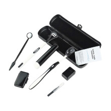 (Boxed black) Orthodontic Teeth Care Kit Clean Brace Portable Travel Toothbrush Mirror Dental Brush Supplies Floss Thread Tool