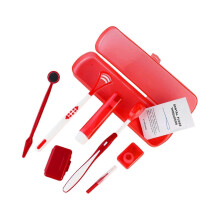 (Boxed red) Orthodontic Teeth Care Kit Clean Brace Portable Travel Toothbrush Mirror Dental Brush Supplies Floss Thread Tool