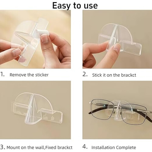 8PCS Wall Mount Eyeglass Holder Sunglasses Organizer Adhesive 2