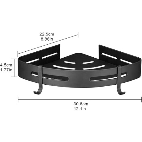 2er-Pack Eck-Duschablage, selbstklebend, Wandregal, schwarz