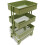 Mini Trolley Storage Rack with Wheels Dollhouse Shelf Display Green 1