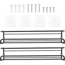 2 Pack Wall Mounted Spice Rack Kitchen Organizer Pantry Storage Shelf